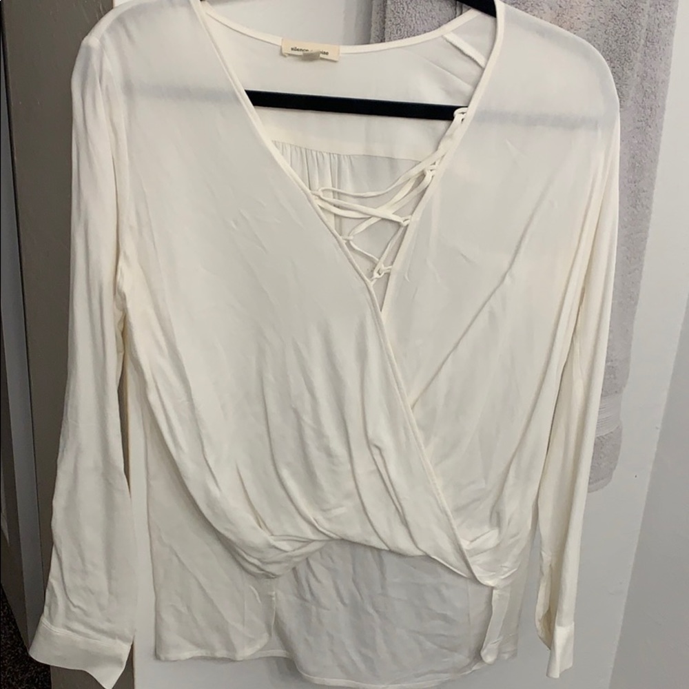White V-Neck Blouse